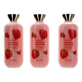 Strawberry Cheesecake by Bodycology (Option: 3 Pack 16 oz 2 in 1 Body Wash & Bubble Bath for Women)