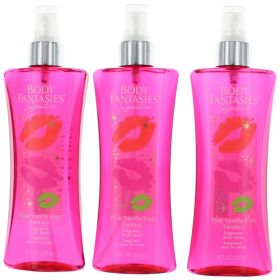 Pink Vanilla Kiss Fantasy by Body Fantasies (Option: 3 Pack 8 oz Fragrance Body Spray for Women)