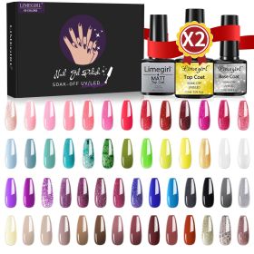 Limegirl Gel Nail Polish Set 60/40/24Colors Semi Permanent UV Led Gel Varnish Soak Off Nail Lacquers Base Top Coat (Type: ZH248-3)