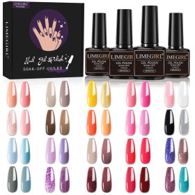 Limegirl Gel Nail Polish Set 60/40/24Colors Semi Permanent UV Led Gel Varnish Soak Off Nail Lacquers Base Top Coat (Type: ZH241-1)