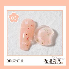 Nail Polish Flowers Petal Translucent Soft Semi Permanent Varnish Hybird UV Acry Japanese Wind Nail Art Soak Off Gel (Color: 5)