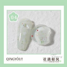 Nail Polish Flowers Petal Translucent Soft Semi Permanent Varnish Hybird UV Acry Japanese Wind Nail Art Soak Off Gel (Color: 4)