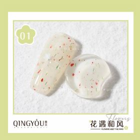 Nail Polish Flowers Petal Translucent Soft Semi Permanent Varnish Hybird UV Acry Japanese Wind Nail Art Soak Off Gel (Color: 1)