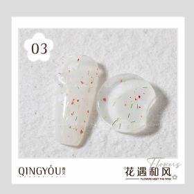 Nail Polish Flowers Petal Translucent Soft Semi Permanent Varnish Hybird UV Acry Japanese Wind Nail Art Soak Off Gel (Color: 3)